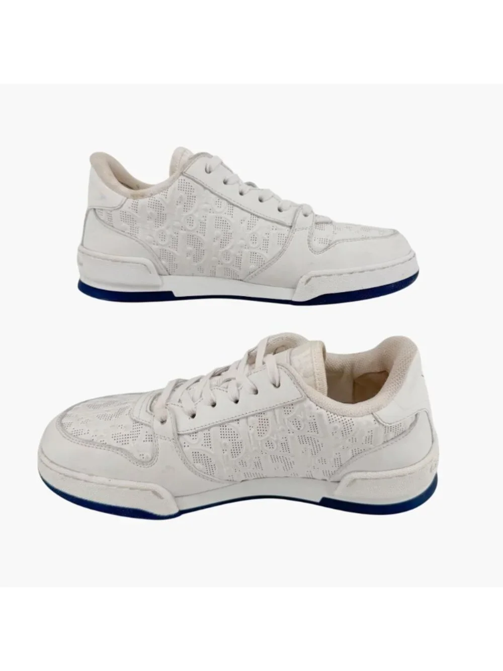 Christian Dior One Low Top Oblique Sneakers Size 36.5 US 6.5 White Leather Logo - Picture 9 of 14